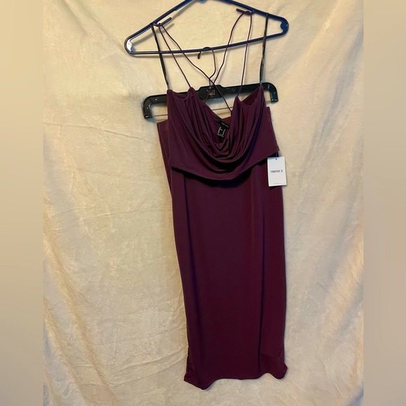 (THREDUP) Forever 21 Cowl Neck Cami & Midi Skirt Set (dark purple) - Picture 3 of 6